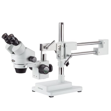 Amscope 3.5X-90X Binocular Stereo Zoom Microscope With Double Arm Boom Stand SM-4BZ